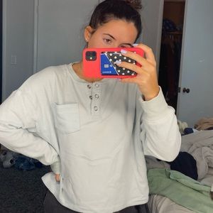 Light Blue Oversized Long Sleeve Sweater